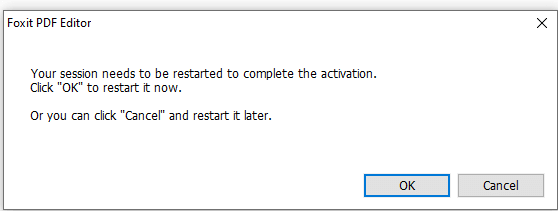 Complete activation by restarting the computer