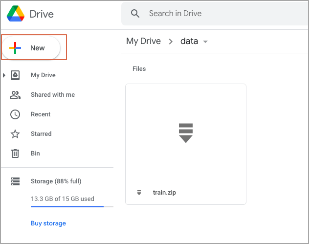 add files in google drive