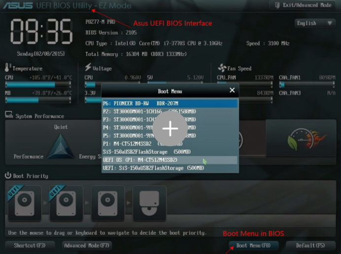 asus uefi boot menu