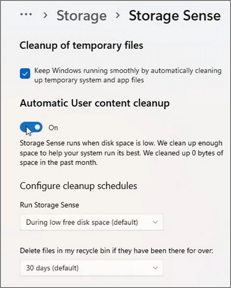 automatic content user cleanup