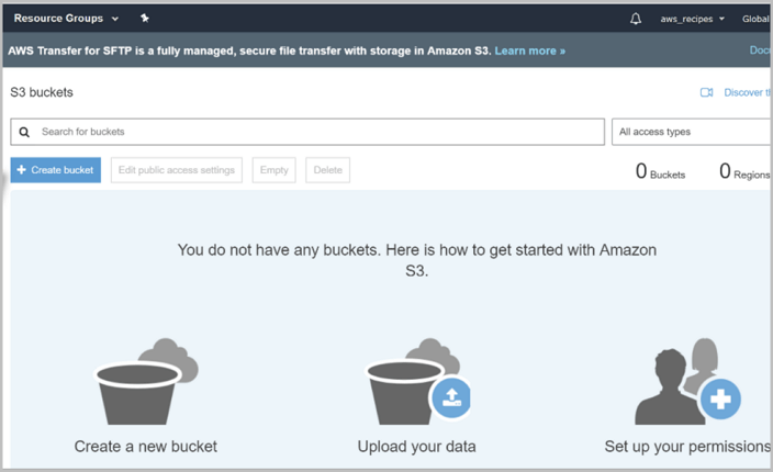 AWS S3 create bucket