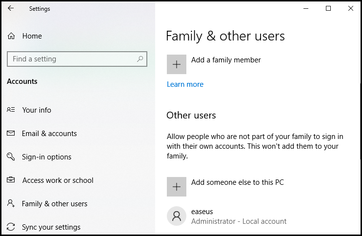 family and other users