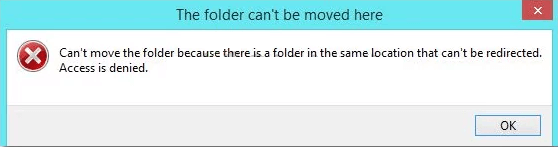 Error of can't change folder location
