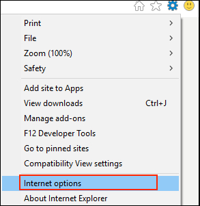 open internet options in internet explorer