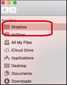 go to finder menu and click on dropbox