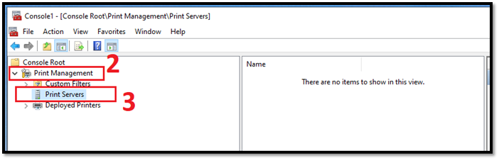 Console1 Print servers