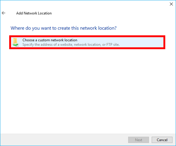 create this network location