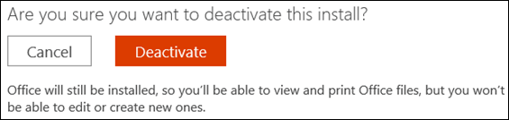 deactivate office 2