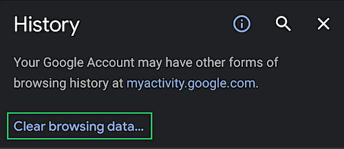 clear browsing data in chrome