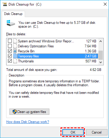 disk cleanup