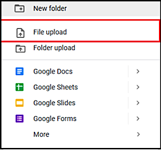 upload files to google drive