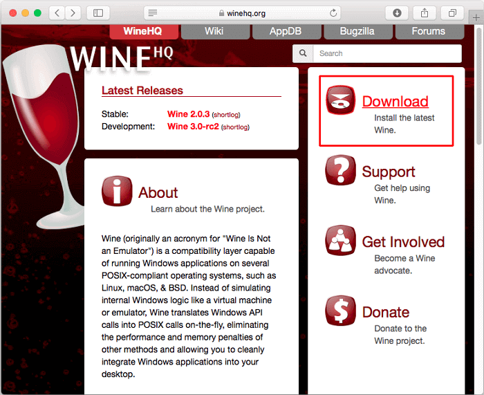 Download Wine on Mac