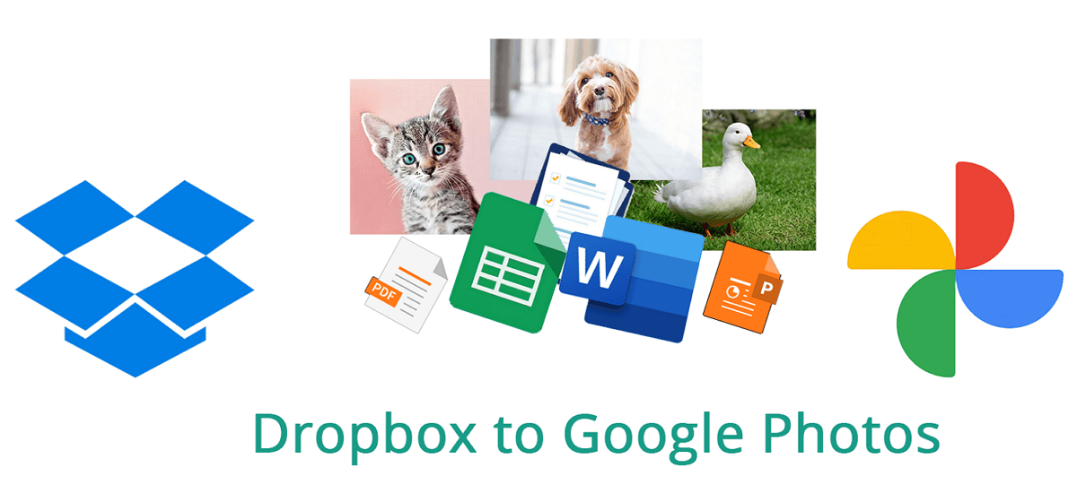 Transfer files from dropbox to google photos