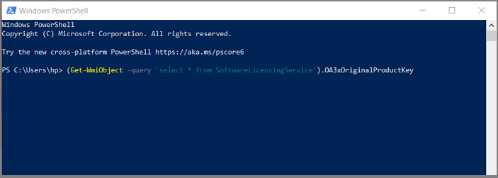 find office license product key by powershell
