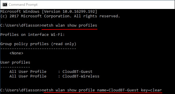 Run cmd command line to locate wifi code