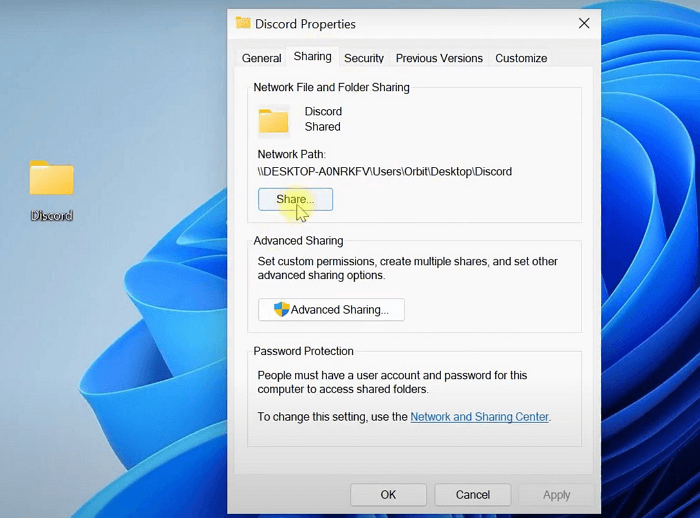 Sharing Folder in Windows