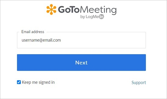 Goto meeting sign in