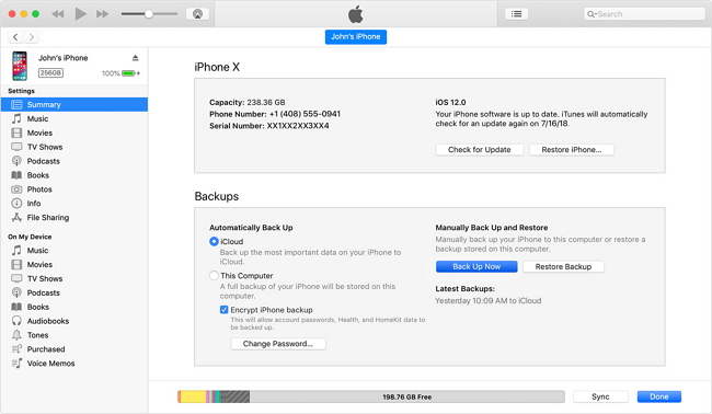 How to backup iPhone to iTunes on Mac