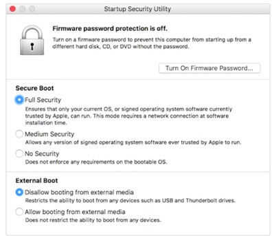 Mac Startup Security