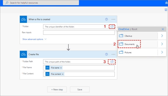 specify source and destination folder