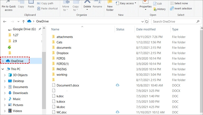 onedrive folder