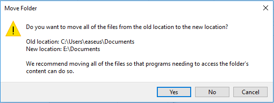 move folder alert