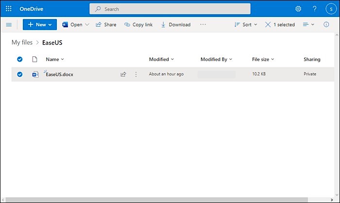 select onedrive files