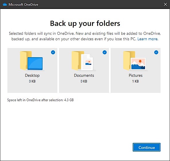 choose folders to backup