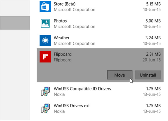 Transfer Windows 10 apps to another hard drive or partition.