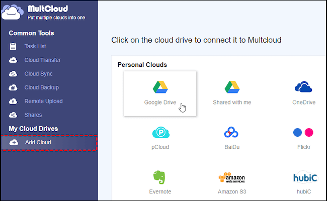 add cloud in multcloud