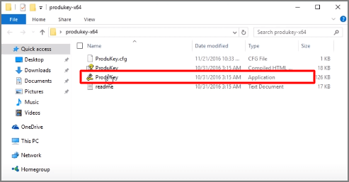 open produkey on your system