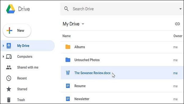 open the google drive