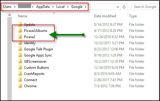 picasa folder 