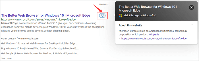 preview result - Microsoft Edge