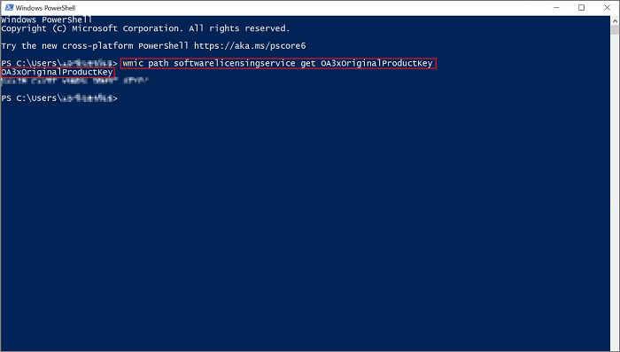 product key in powershell
