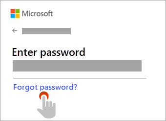 click forgot password to reset microsoft password