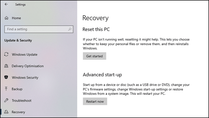 reset this pc windows recovery