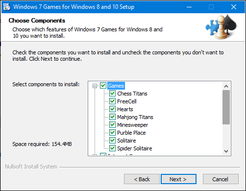 install Windows 7 games on Windows 10