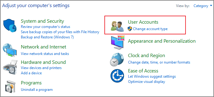 select user account