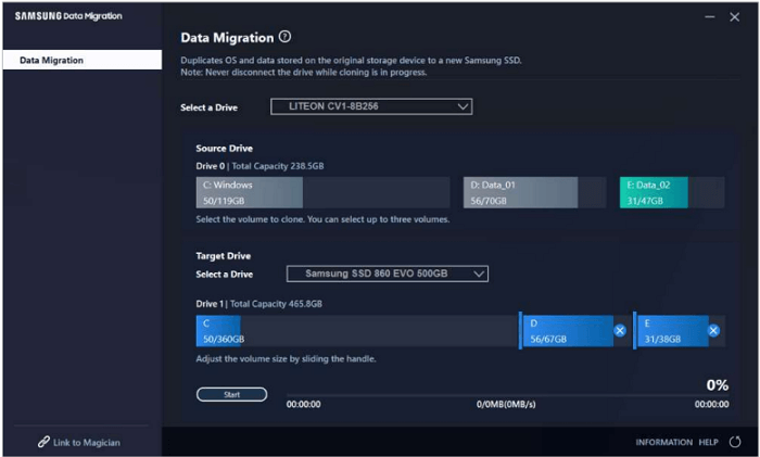 choose the target disk