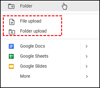 upload files to google drive