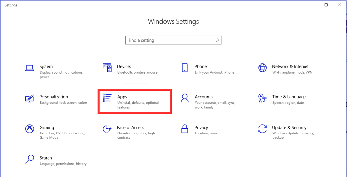 uninstall app from setting menu