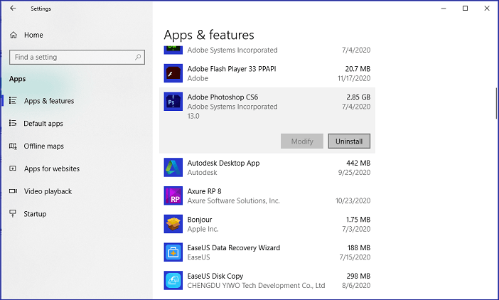 Uninstall Apps that takes huge space 