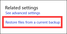 restore files from a current backup