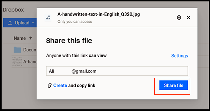share this file in dropbox