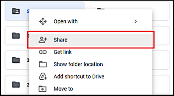 share icon on google drive