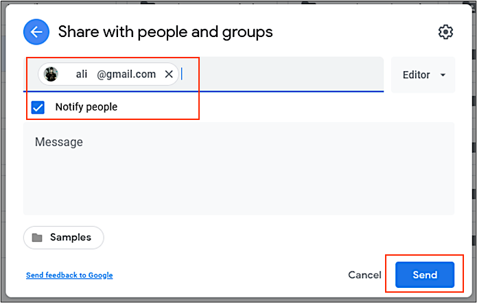 share with people and group in google drive