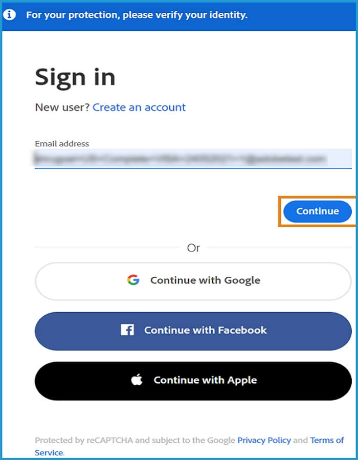 sign in Adobe Creative Cloud Account