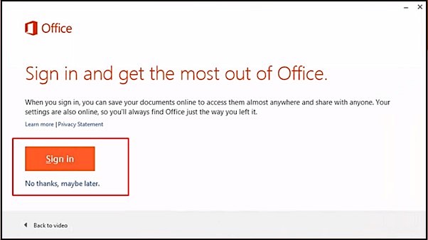 sign in and get the most out of office