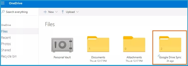 sync folder in onedrive